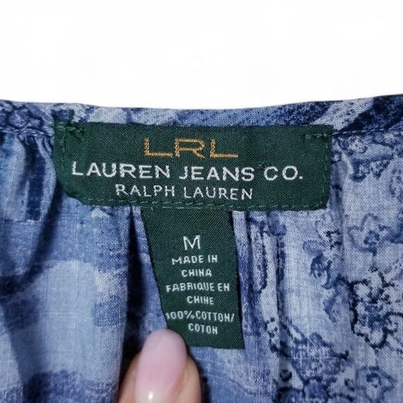 LRL Lauren Jeans Co. Ralph Lauren Boho Blouse - Size M - Picture 4 of 5